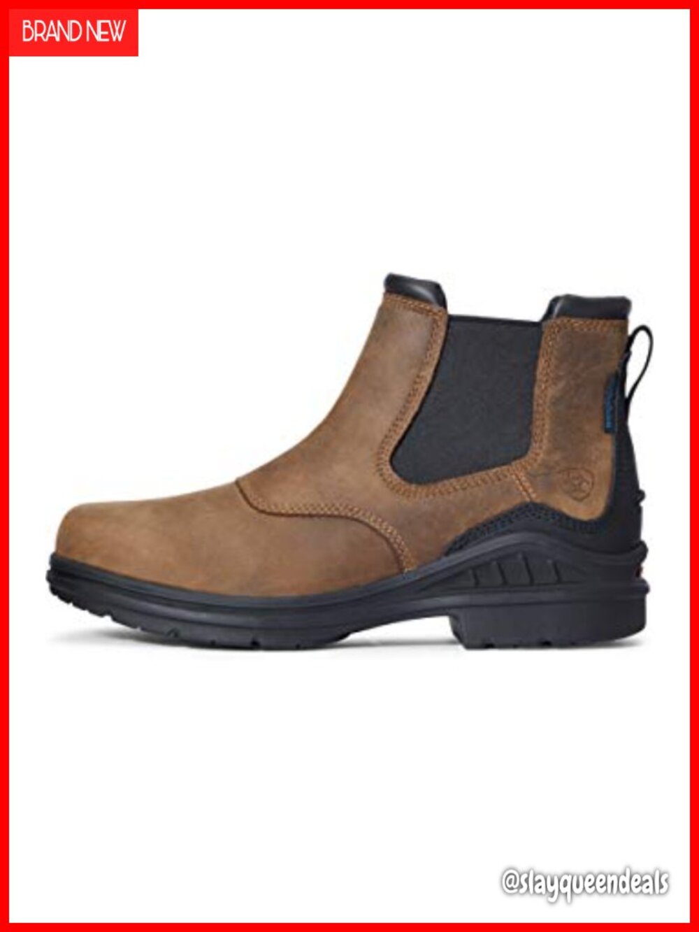 Waterproof Full-Grain Leather Bootie Round Toe Boots for Work